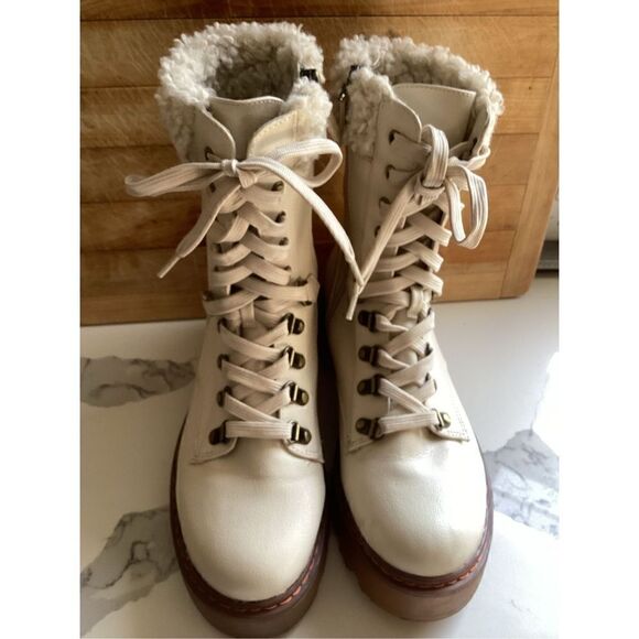 Circus By Sam Edelman Womens Sanders 2 Lace Up Boots Sz 8.5 Ivory - Picture 6 of 12
